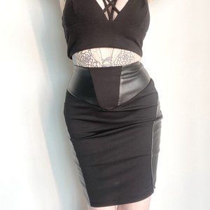 faux leather pencil skirt